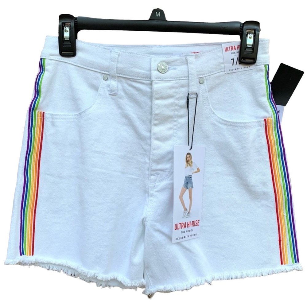 NWT Celebrity Pink Women’s White Ultra Hi-Rise Shorts Size 28 - Picture 2 of 9
